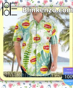 Lipton Ice Tea Flowery Summer Hawaiian Shirt b