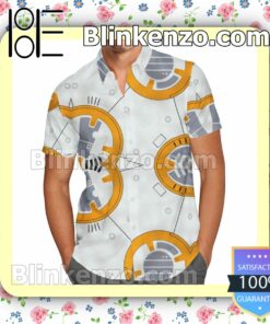 Little Round Droid Star Wars BB8 Inspired Summer Hawaiian Shirt, Mens Shorts