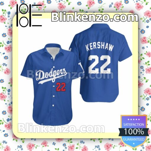 Los Angeles Dodgers Clayton Kershaw 22 Mlb Blue Summer Shirt