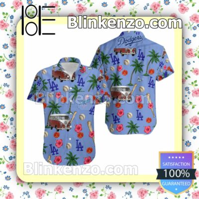 Los Angeles Dodgers Volkswagen Beach Bus Floral Summer Shirt