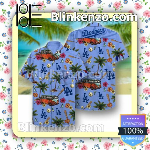 Los Angeles Dodgers Volkswagen Bus Floral Tropical Summer Shirt