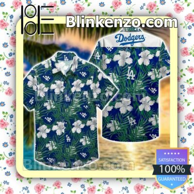Los Angeles Dodgers White Hibiscus Fashion Island Tourism Summer Shirt
