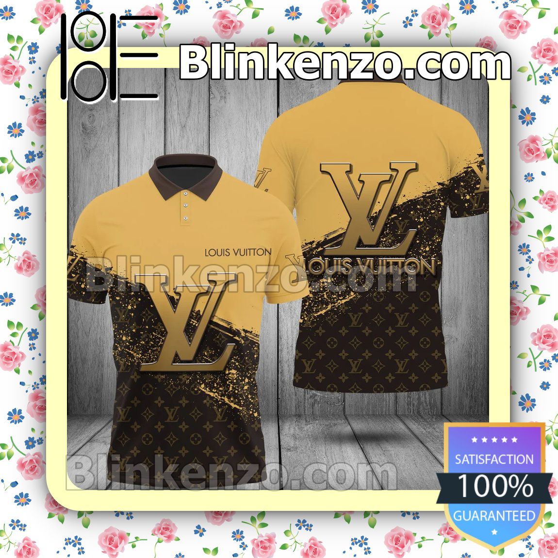 Get Here Louis Vuitton Big Logo Color Splash Embroidered Polo Shirts
