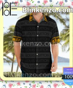 Louis Vuitton Black And Grey Horizontal Stripes Luxury Beach Shirts, Swim Trunks a