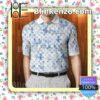 Louis Vuitton Blue White Watercolor Embroidered Polo Shirts
