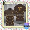 Louis Vuitton Brown Connected Stars Embroidered Polo Shirts