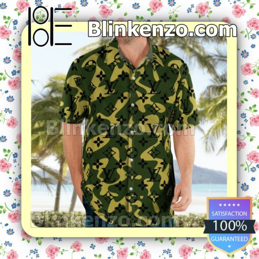 Louis Vuitton Camouflage Luxury Beach Shirts, Swim Trunks a