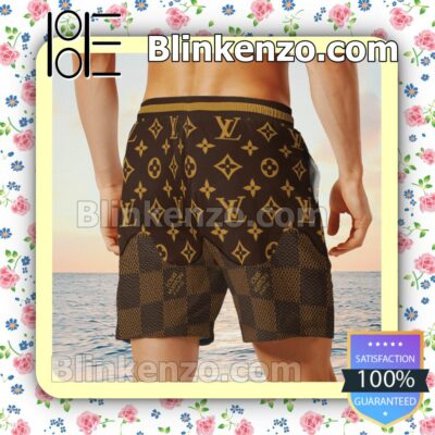 Louis vuitton colorful hawaii shirt shorts set flip flops luxury