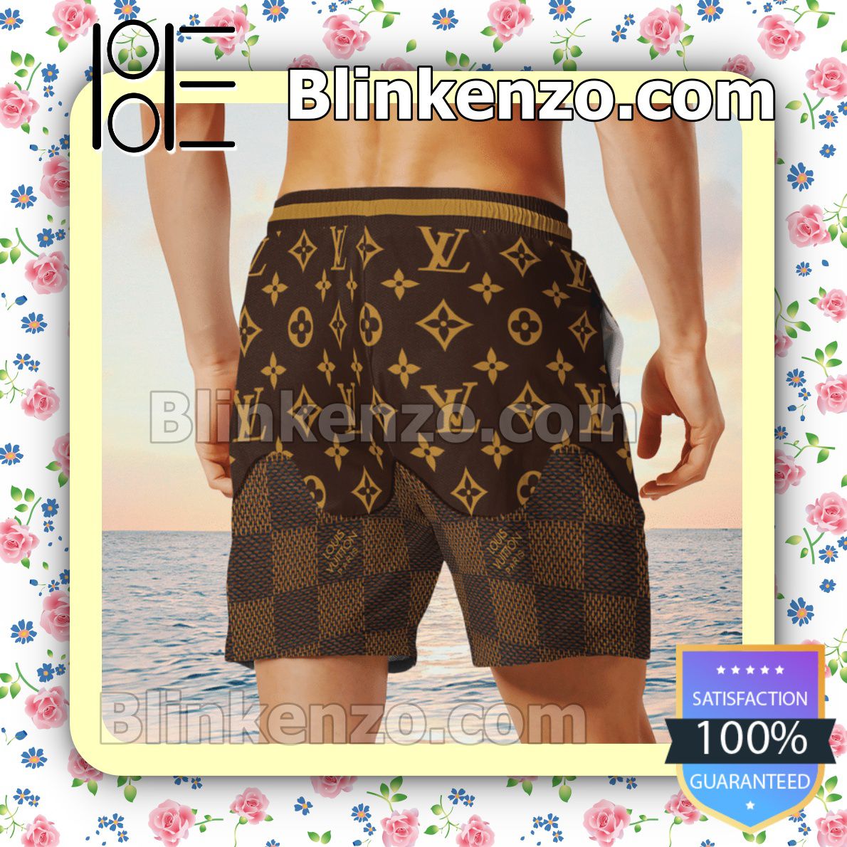 Louis Vuitton Dark Brown Monogram And Checkerboard Mens Sweater - Blinkenzo