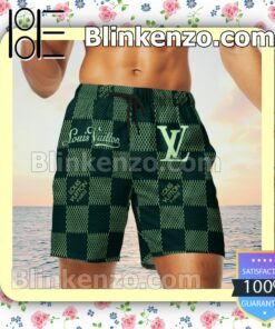 Louis Vuitton Green Checkerboard Luxury Beach Shirts, Swim Trunks c