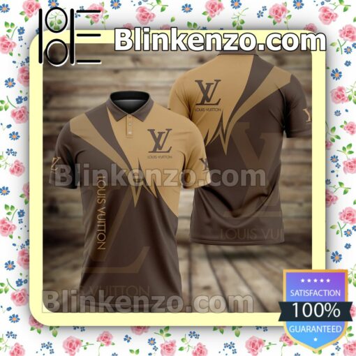 Louis Vuitton Light And Dark Brown Embroidered Polo Shirts