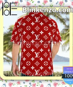 Louis Vuitton Logo Monogram Red Luxury Beach Shirts, Swim Trunks b