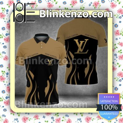 Louis Vuitton  Lv Luxury Brown And Black Embroidered Polo Shirts