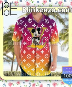 Louis Vuitton Mickey Mouse Monogram Gradient Luxury Beach Shirts, Swim Trunks a
