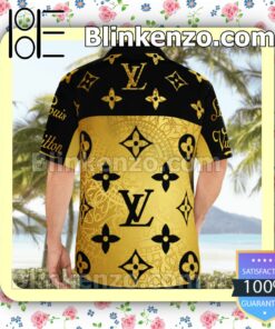 Louis Vuitton Monogram Black Mix Gold Luxury Beach Shirts, Swim Trunks b