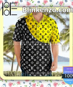 Louis Vuitton Monogram Black Mix Yellow Luxury Beach Shirts, Swim Trunks -  Blinkenzo