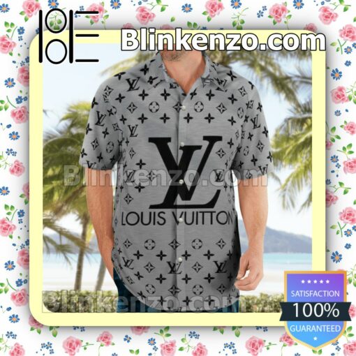 Louis Vuitton Monogram With Big Logo Grey Luxury Beach Shirts, Swim Trunks a