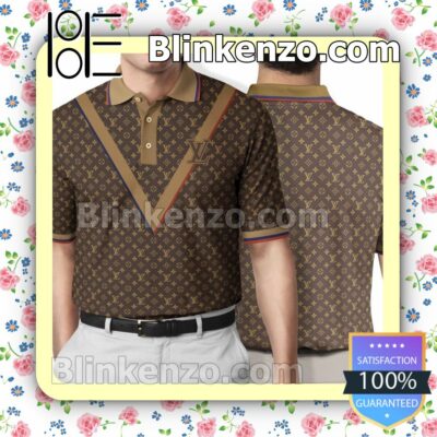 Louis Vuitton Monogram With Big V In Center Brown Embroidered Polo Shirts -  Blinkenzo