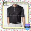 Louis Vuitton Orange Logo Monogram Combine Grey Checkerboard On Sleeves And Collar Embroidered Polo Shirts