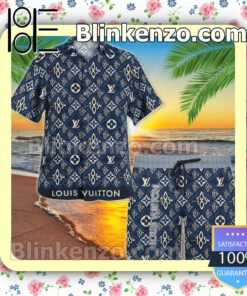 Louis Vuitton Since 1854 Blue Monogram Luxury Beach Shirts, Swim Trunks