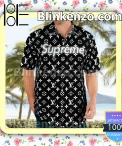 Louis Vuitton Supreme Monogram Black Luxury Beach Shirts, Swim Trunks a