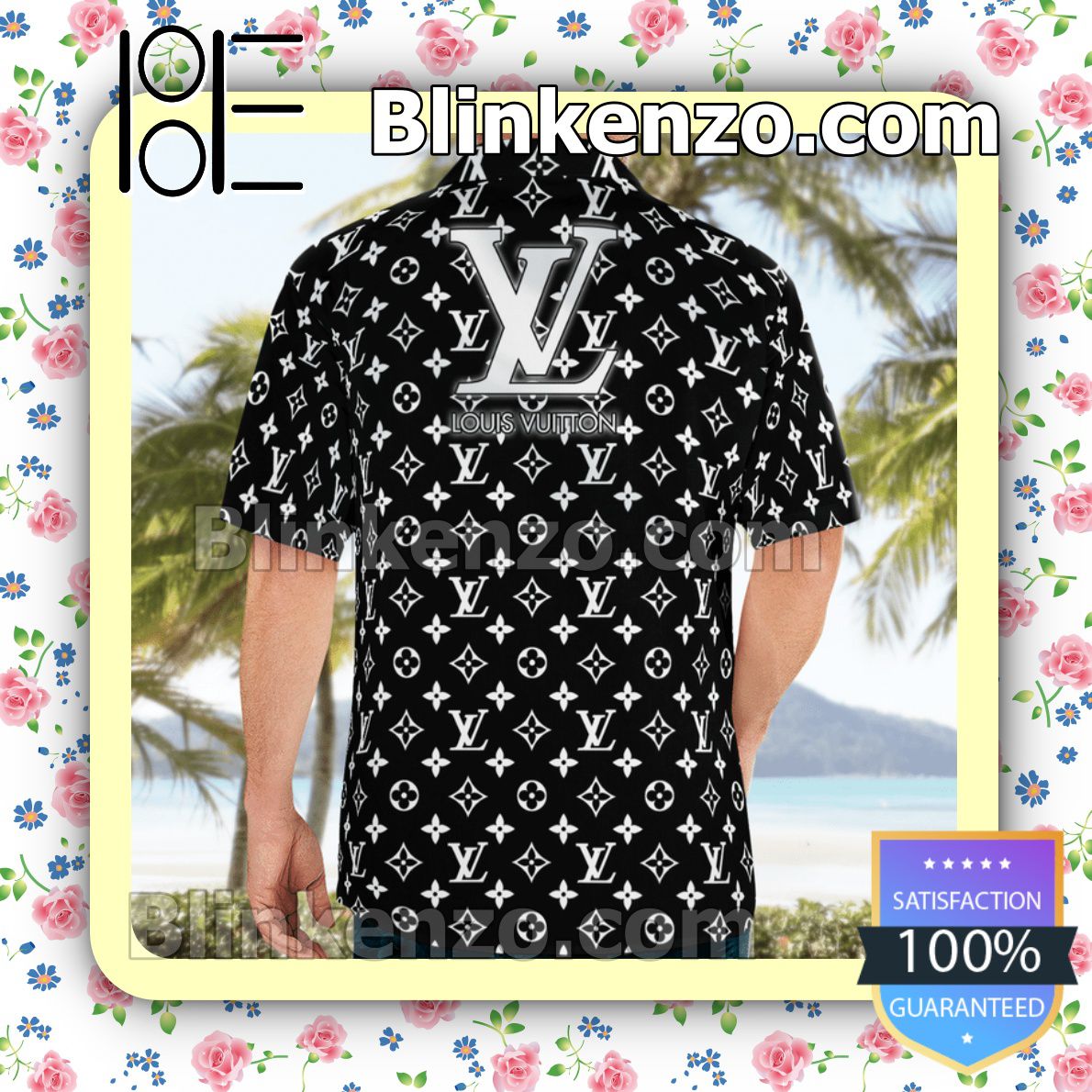 Louis Vuitton Supreme Monogram Black Luxury Beach Shirts, Swim