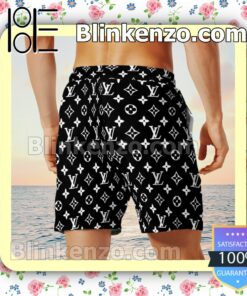NEW] Louis vuitton white black logo pattern beach Swim Trunks and