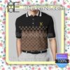 Louis Vuitton Yellow Logo Brown Checkerboard Mix Black Embroidered Polo Shirts