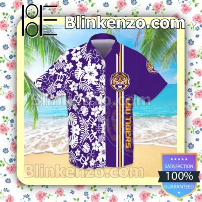 Lsu Tigers Football Team Purple Summer Hawaiian Shirt, Mens Shorts