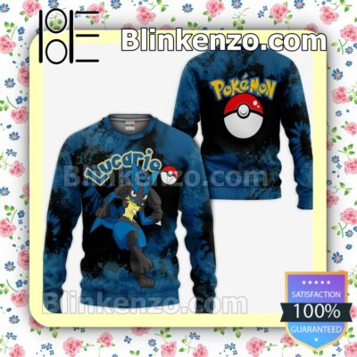 Lucario Pokemon Anime Tie Dye Style Personalized T-shirt, Hoodie, Long Sleeve, Bomber Jacket a