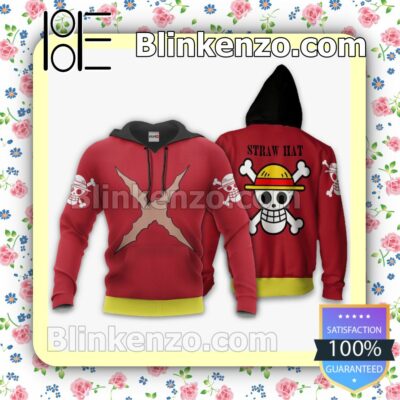Luffy Uniform Straw Hat One Piece Anime Personalized T-shirt, Hoodie, Long Sleeve, Bomber Jacket