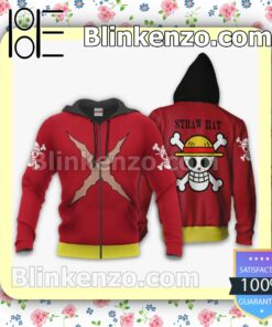 Luffy Uniform Straw Hat One Piece Anime Personalized T-shirt, Hoodie, Long Sleeve, Bomber Jacket a