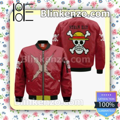 Luffy Uniform Straw Hat One Piece Anime Personalized T-shirt, Hoodie, Long Sleeve, Bomber Jacket c
