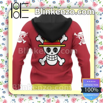 Luffy Uniform Straw Hat One Piece Anime Personalized T-shirt, Hoodie, Long Sleeve, Bomber Jacket x