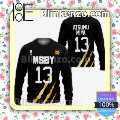 MSBY Atsumu Miya Uniform Number 13 Haikyuu Anime Personalized T-shirt, Hoodie, Long Sleeve, Bomber Jacket a