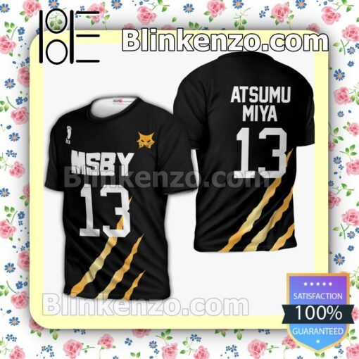MSBY Atsumu Miya Uniform Number 13 Haikyuu Anime Personalized T-shirt, Hoodie, Long Sleeve, Bomber Jacket b