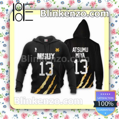 MSBY Atsumu Miya Uniform Number 13 Haikyuu Anime Personalized T-shirt, Hoodie, Long Sleeve, Bomber Jacket c