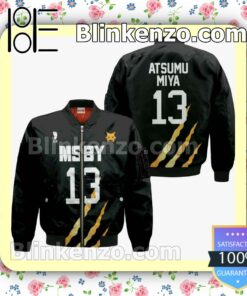 MSBY Atsumu Miya Uniform Number 13 Haikyuu Anime Personalized T-shirt, Hoodie, Long Sleeve, Bomber Jacket x