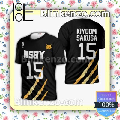 MSBY Kiyoomi Sakusa Uniform Number 15 Haikyuu Anime Personalized T-shirt, Hoodie, Long Sleeve, Bomber Jacket b