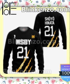 MSBY Shoyo Hinata Uniform Number 21 Haikyuu Anime Personalized T-shirt, Hoodie, Long Sleeve, Bomber Jacket a