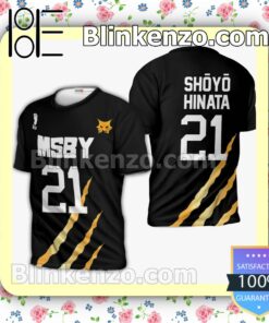 MSBY Shoyo Hinata Uniform Number 21 Haikyuu Anime Personalized T-shirt, Hoodie, Long Sleeve, Bomber Jacket b