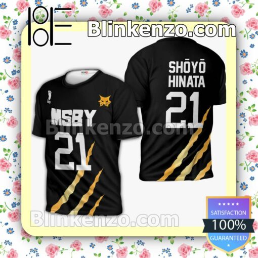 MSBY Shoyo Hinata Uniform Number 21 Haikyuu Anime Personalized T-shirt, Hoodie, Long Sleeve, Bomber Jacket b
