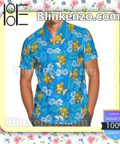 Magikarp Pokemon Floral Pattern Blue Summer Hawaiian Shirt a