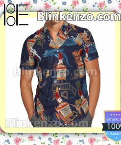 Maker's Mark Bourbon Surfing Flowery  Summer Hawaiian Shirt, Mens Shorts