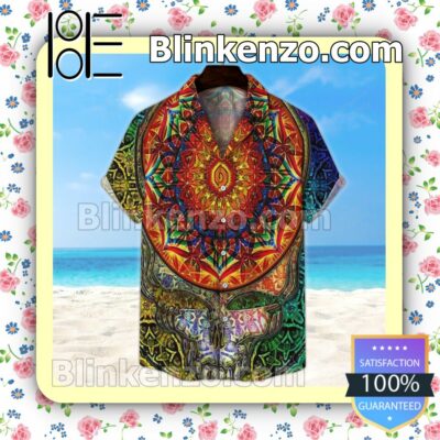 Mandala Grateful Dead  Summer Hawaiian Shirt, Mens Shorts a