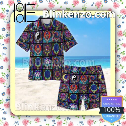 Mandala Grateful Dead Unisex Summer Hawaiian Shirt b