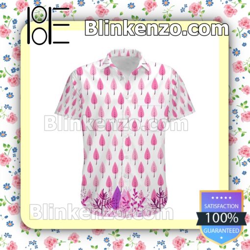 Marie Cat Pink Leaf Pattern Disney White Summer Hawaiian Shirt a