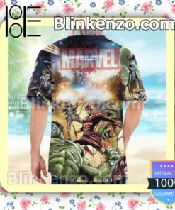 Marvel Encyclopedia New Edition Summer Hawaiian Shirt a
