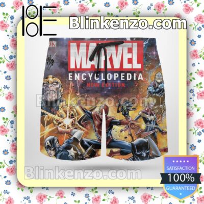 Marvel Encyclopedia New Edition Summer Hawaiian Shirt b