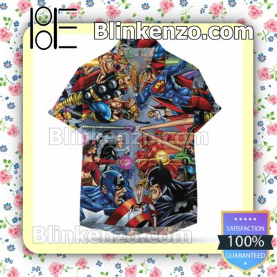 Marvel vs DC Summer Hawaiian Shirt, Mens Shorts
